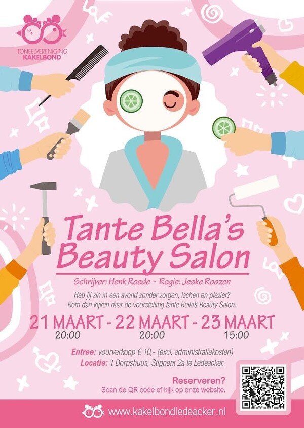 Toneelvereniging Kakelbond uit Ledeacker brengt de voorstelling: Tante Bella's beautysalon ten tonele