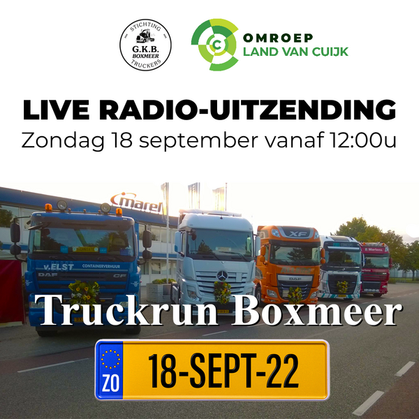 Truckrun Boxmeer live bij Omroep Land van Cuijk