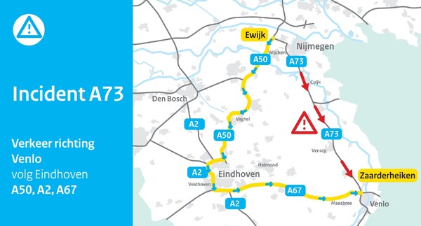 Ernstig ongeval A73 tussen Cuijk en Haps