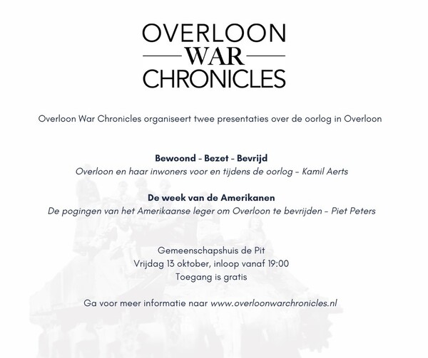 Overloon War Chronicles - Programma 13 & 14 oktober