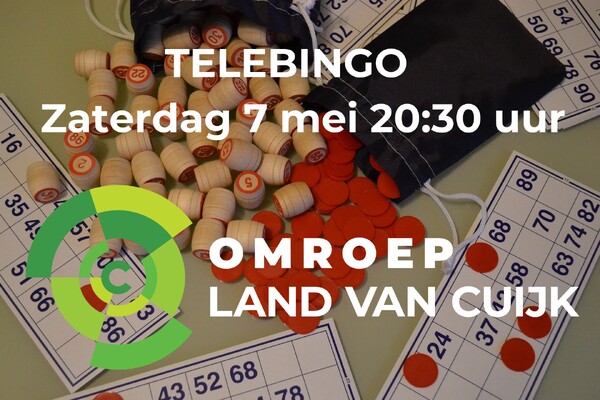 Telebingo op zaterdag 7 mei bij Omroep Land van Cuijk