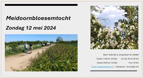 12 mei Meidoornbloesemtocht door de Maasheggen