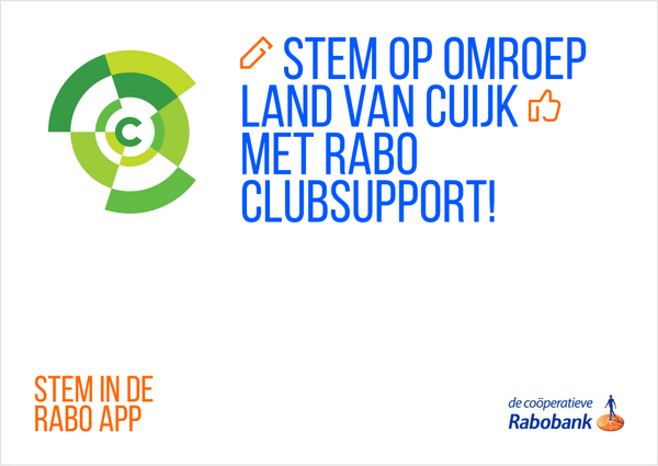 Stem op Omroep Land van Cuijk voor Rabo Club Support