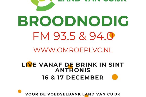 Uw hulp is BROODNODIG: Voedselbank thema weekend bij Omroep Land van Cuijk