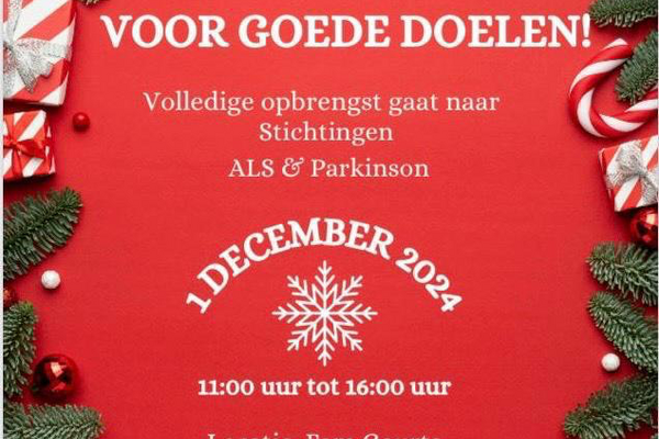 Zondag 1 december Kerstmarkt voor het goede doel!