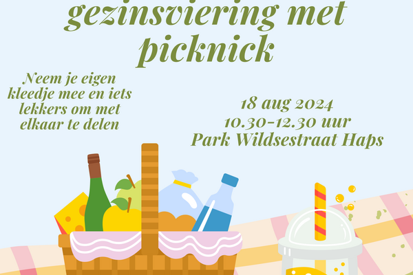 Openlucht gezinsviering met picknick