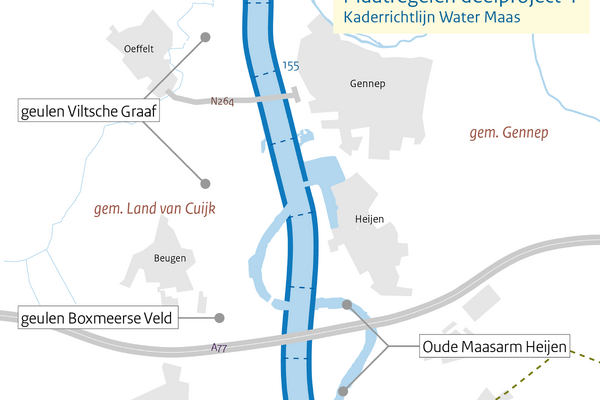 Definitief plan ter inzage voor geïsoleerde geulen langs de Maas bij Beugen en Oeffelt