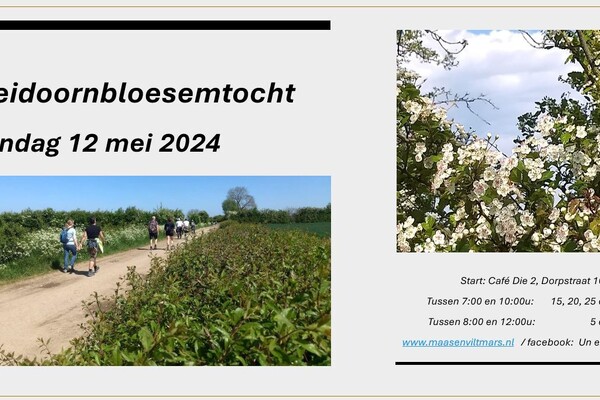 12 mei Meidoornbloesemtocht door de Maasheggen