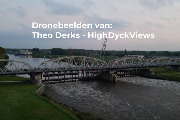 Dronebeelden en foto's van de gerepareerde stuw bij Nederasselt/Grave